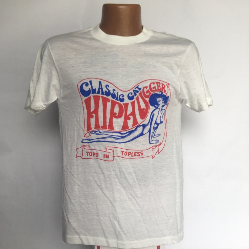 Vintage Classic Cat Hip Hugger Shirt Womans
